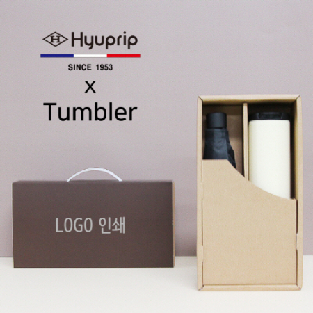 협립 3단 58 카본 수동 우양산 + 벅스로얄 500ml 텀블러 세트 #2