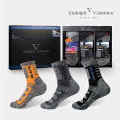 루돌프 발렌티노 중목 스포츠 쿠션 양말 3족 세트 (남/여)