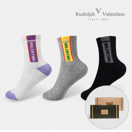 루돌프 발렌티노 코오롱 ATB100 중목 스포츠 양말 (여) 3족 기프트 박스 #3