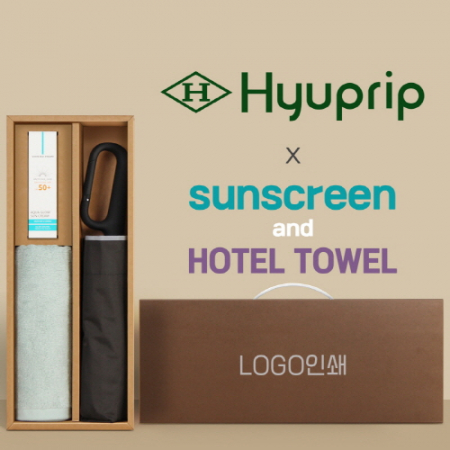 협립3단60 카라비너10K 거꾸로 300T고밀도 완전자동 우산 +선크림+뱀부170타월-세트 #3