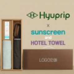 협립3단60 카라비너10K 거꾸로 300T고밀도 완전자동 우산 +선크림+뱀부170타월-세트