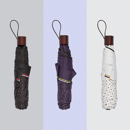 아쿠아시티 PREMIUM 3단 도트앤라인 암막 우양산 #3