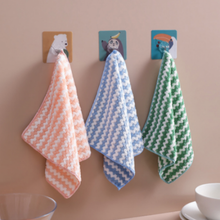 흡수력 물결무늬 핸드 타올 극세사 다용도 행주 거실 욕실 주방 세차 #3