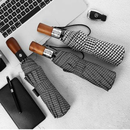 심플우드 체크 3단우산 #2