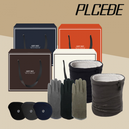 플씨드 프리미엄 넥워머 + 클래식 벨벳 논슬립 터치 장갑 + 청음 귀마개 3종 세트 #3