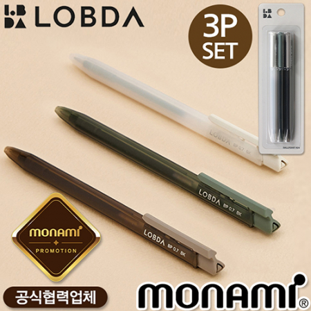 모나미 롭다볼펜(0.7)(흑심)3P세트 #4