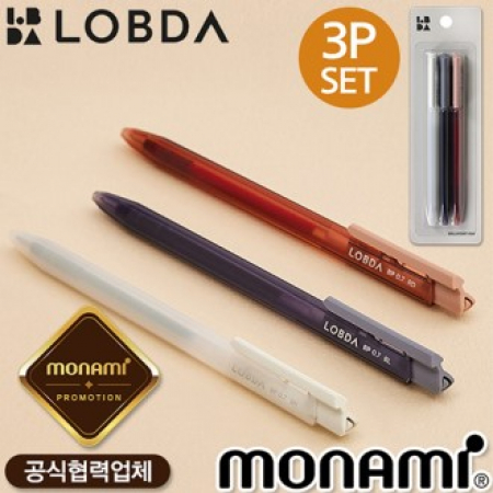 모나미 롭다볼펜2(0.7)(흑,청,적심)3P세트 #2