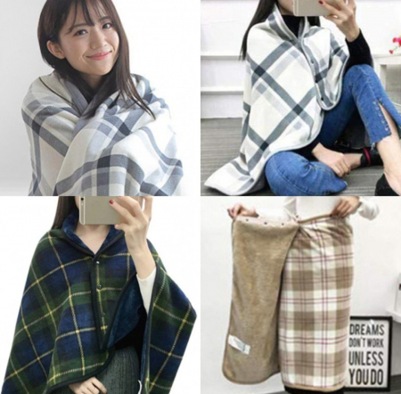 똑딱이담요(담요 망토담요 무릎담요 후드담요)극세사담요 방한용품 #3