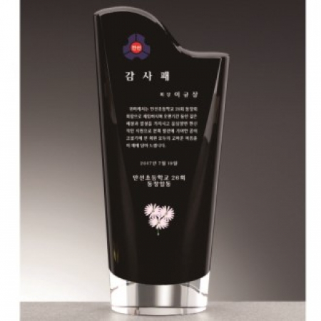 블랙 화이트 투톤 통 크리스탈 상패 #2