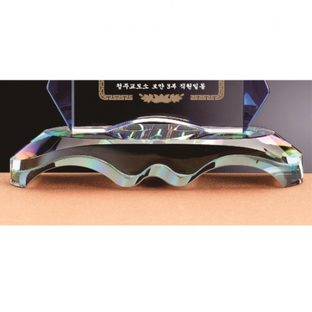 화이트 블루 투톤 칼라 크리스탈 상패 #7