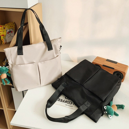 B182 카고 심플 토트백나일론 투포켓 빅백 캐주얼 가방 숄더백 // 인쇄 주문제작 답례품 #4